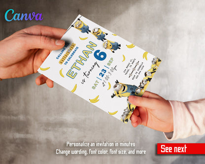 Minions Despicable Me customizable invitation template | Share or Print | | GW504