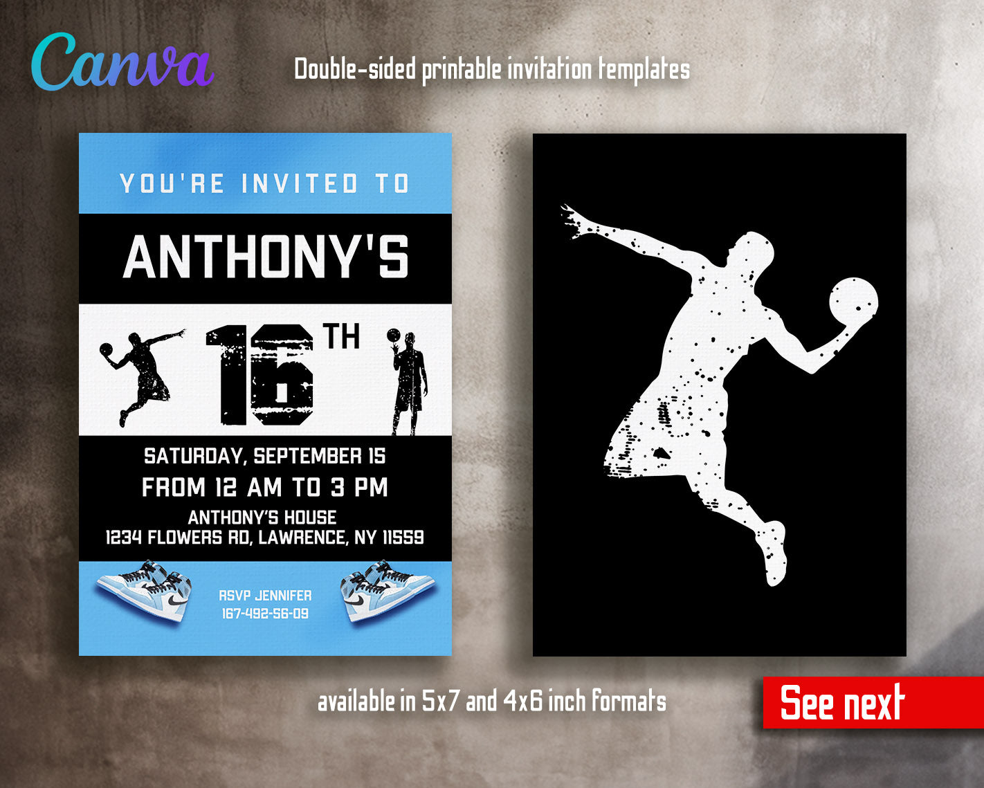 Sneaker Ball Air Jordan Nike customizable invitation template | Share or Print |  | YU814