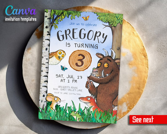 Gruffalo customizable invitation template | Share or Print | | RB760