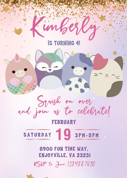 Squishmallows  customizable invitation template | Share or Print |  | PF636