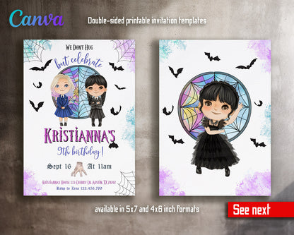 Wednesday Addams customizable invitation template | Share or Print | girl | CY531