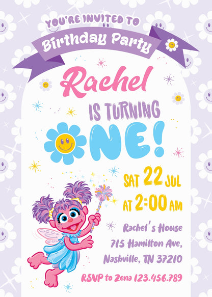 Sesame Street Abby Cadabby customizable invitation template | Share or Print | girl | ML160