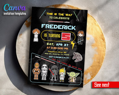 Star Wars Darth Vader  customizable invitation template | Share or Print | boy | JU787