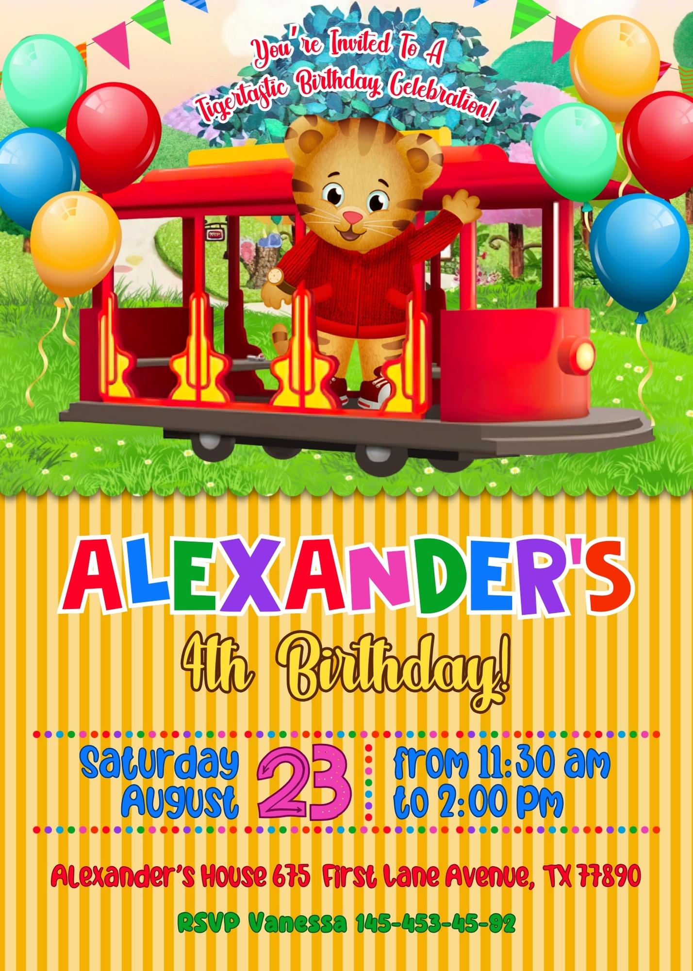 Daniel Tiger's Neighborhood  customizable invitation template | Share or Print |  | WO916