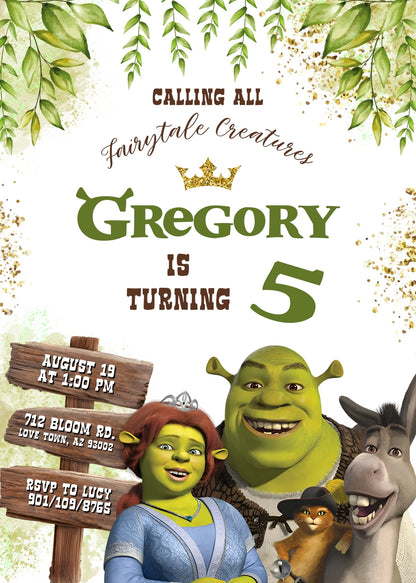 Shrek  customizable invitation template | Share or Print |  | TS557