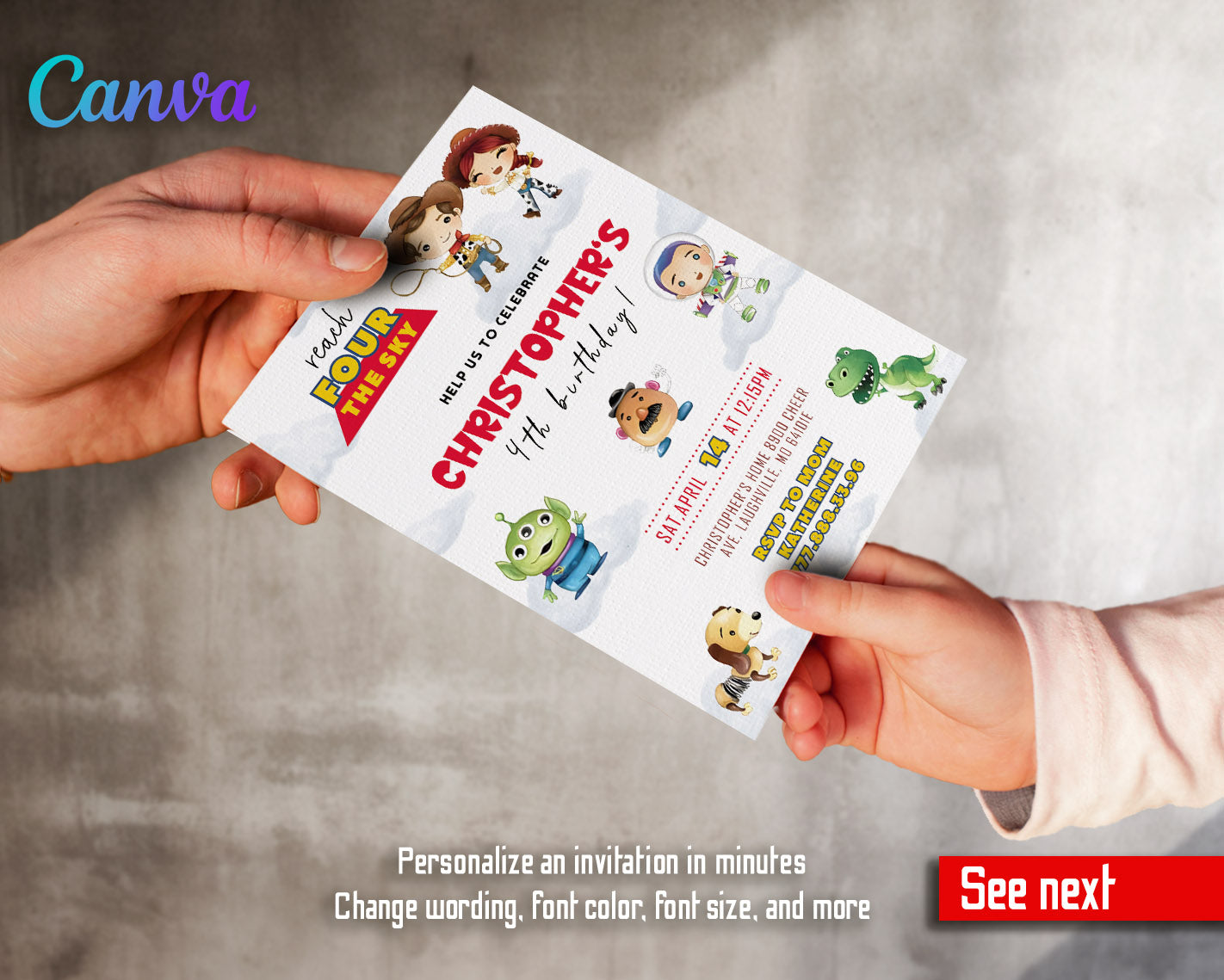 Toy Story Woody  customizable invitation template | Share or Print |  | MM533