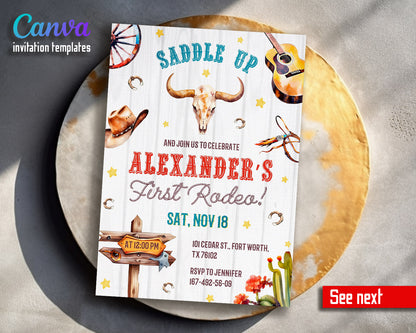 Cowboy Rodeo customizable invitation template | Share or Print | boy | ML139