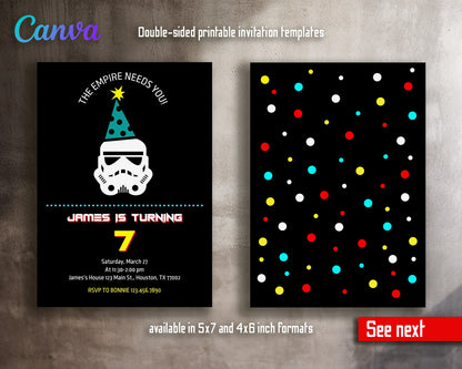 Star Wars Darth Vader  customizable invitation template | Share or Print | boy | OS257