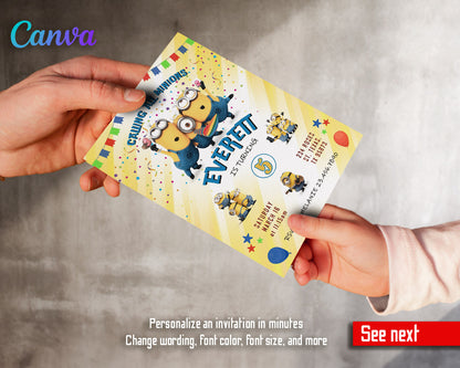 Minions Despicable Me customizable invitation template | Share or Print | | OI972