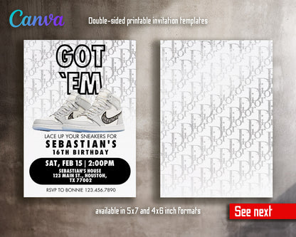 Sneaker Ball Air Jordan Nike customizable invitation template | Share or Print |  | SM355