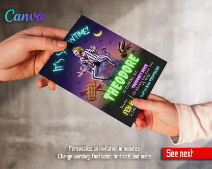 Beetlejuice Halloween customizable invitation template | Share or Print |  | IH789