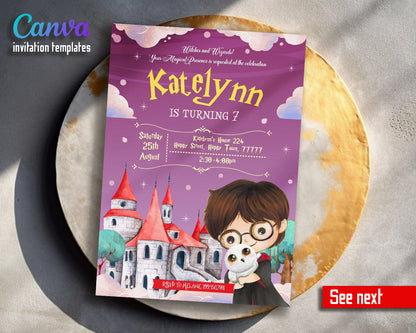 Harry Potter  customizable invitation template | Share or Print |  | IW402