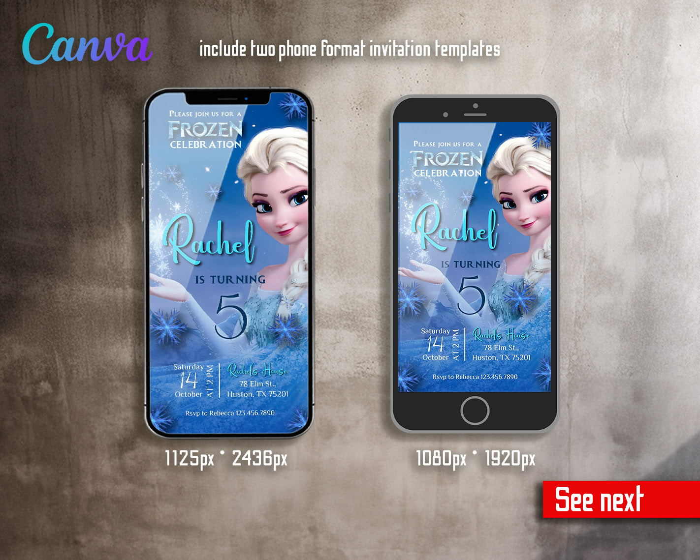 Frozen Elsa  customizable invitation template | Share or Print | girl | RB117