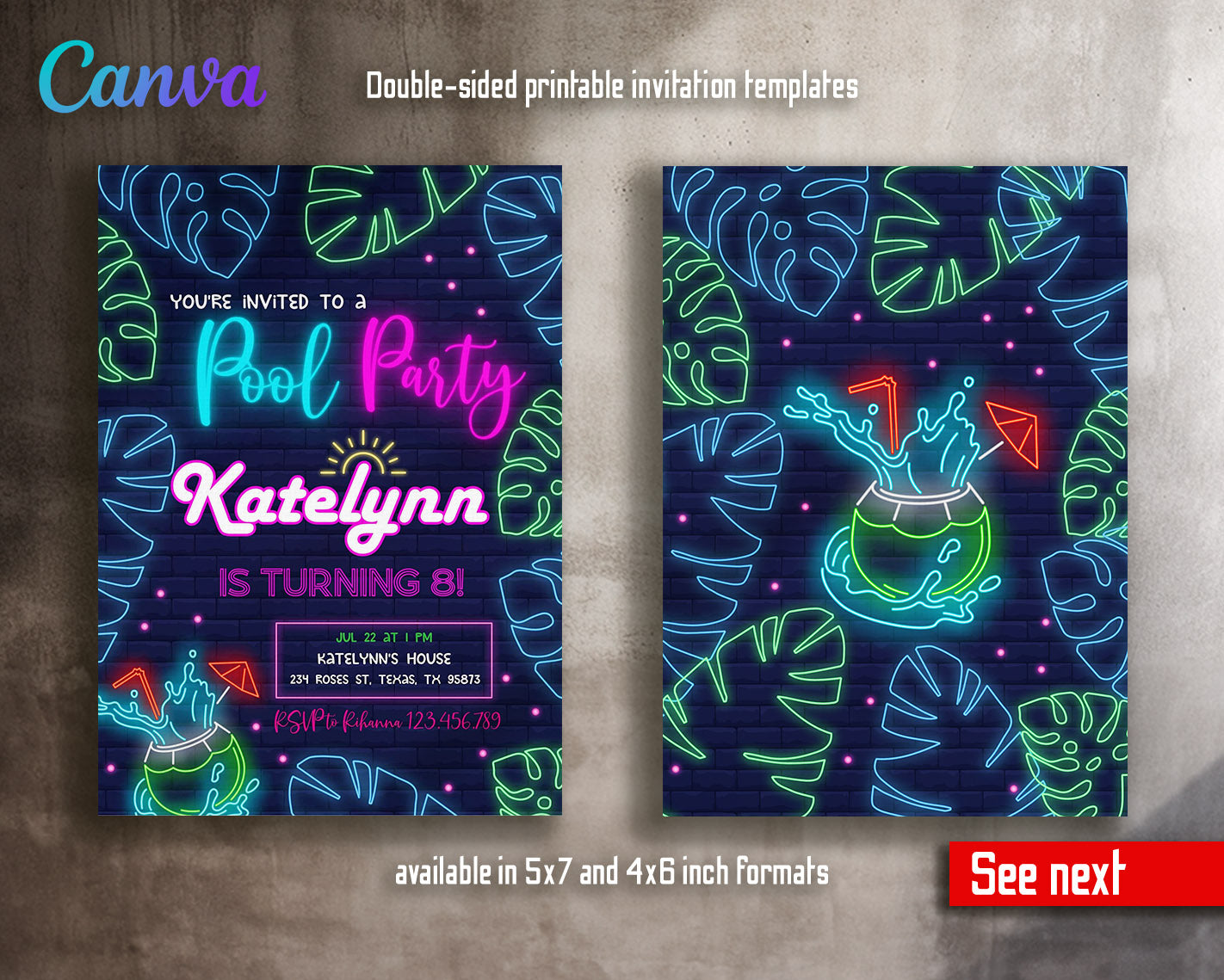 Pool Party customizable invitation template | Share or Print |  | KK885