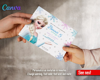 Frozen Elsa  customizable invitation template | Share or Print | girl | VN476