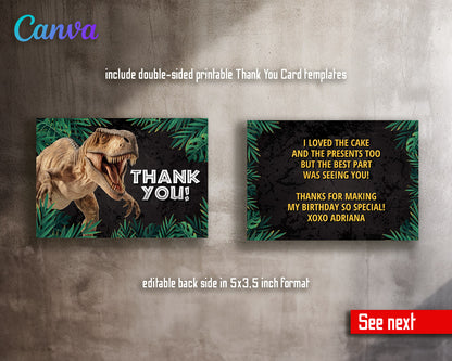 Jurassic World Dinosaur customizable invitation template | Share or Print |  | EC602