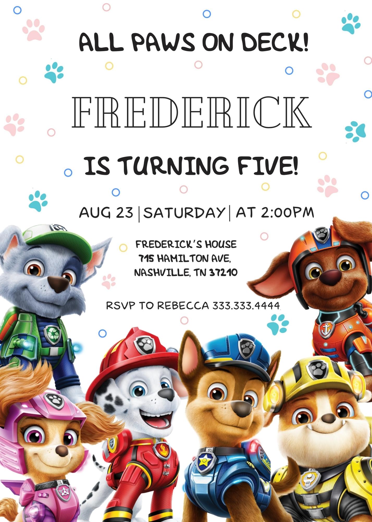 Paw Patrol customizable invite template | instant download | Share or Print – 4invites paw-patrol-customizable-invite-template-instant-download-share-or-print-4invites