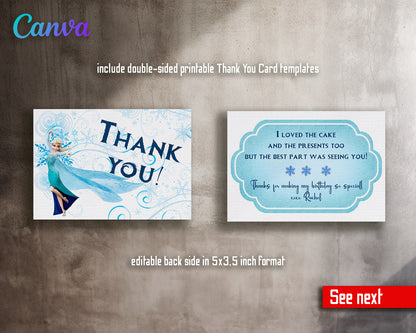 Frozen Elsa  customizable invitation template | Share or Print | girl | RB117