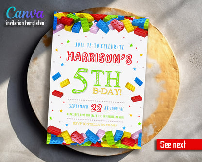 Lego  customizable invitation template | Share or Print |  | VV766