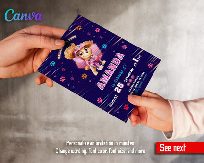 PAW Patrol customizable invitation template | Share or Print | | FT418