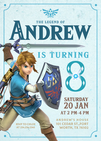 Legend of Zelda  customizable invitation template | Share or Print |  | NO226