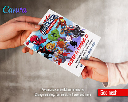 Avengers Marvel Superhero  customizable invitation template | Share or Print | boy | BP551