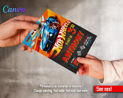 Hot Wheels Racing  customizable invitation template | Share or Print | boy | ML294