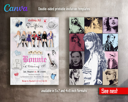 Taylor Swift Eras Tour  customizable invitation template | Share or Print | girl | KX568