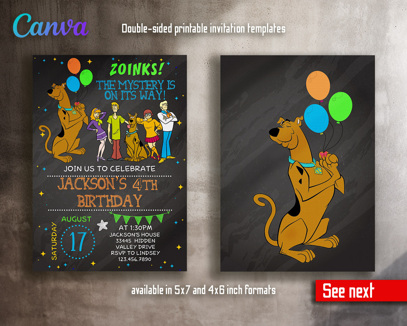 Scooby-Doo customizable invitation template | Share or Print |  | BZ861