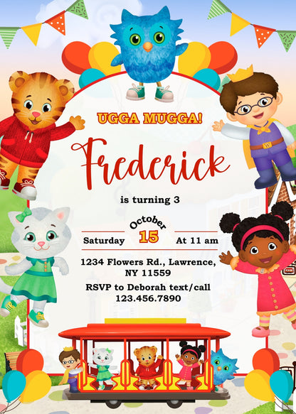 Daniel Tiger's Neighborhood customizable invitation template | Share or Print |  | EI288