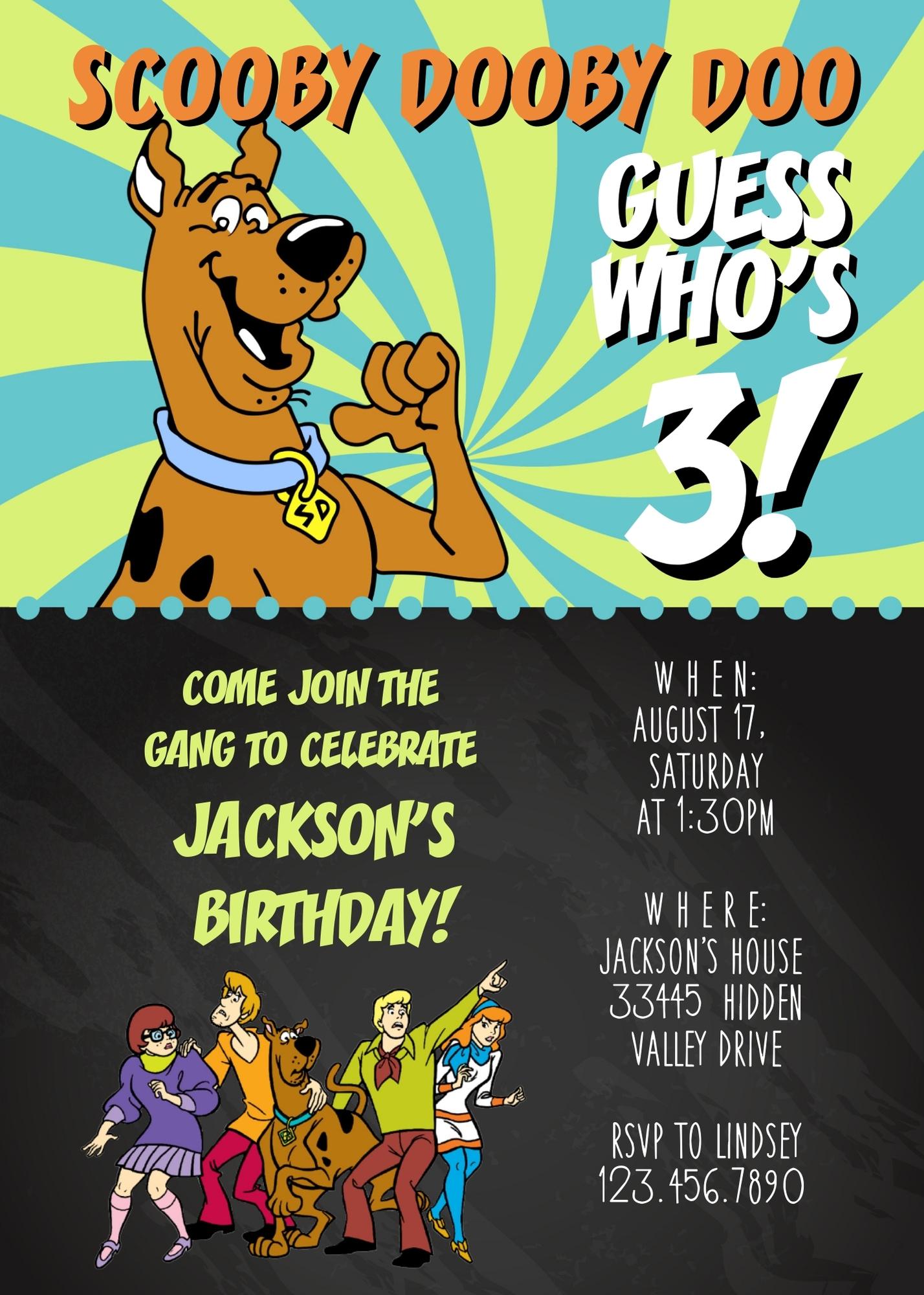 Scooby-Doo customizable invitation template | Share or Print |  | GQ002