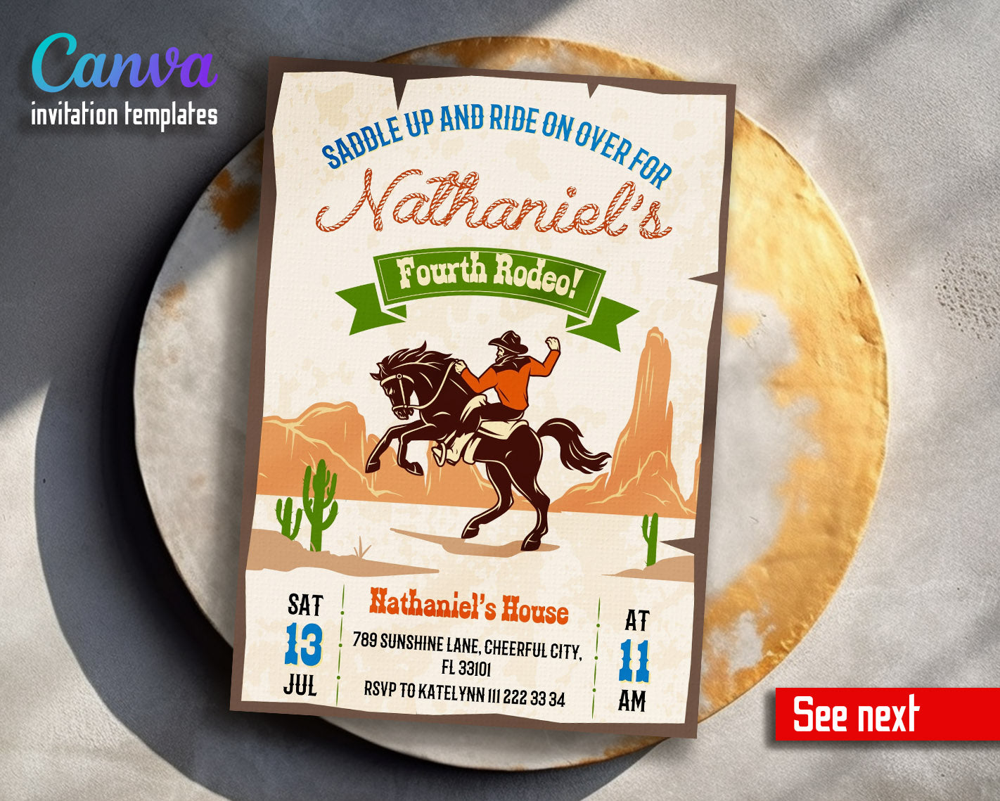 Cowboy Rodeo customizable invitation template | Share or Print | boy | CK012