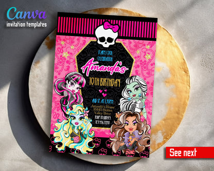 Monster High  customizable invitation template | Share or Print | girl | VE370