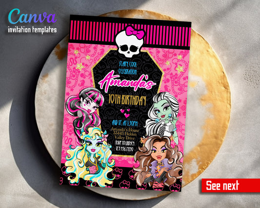 Monster High  customizable invitation template | Share or Print | girl | VE370