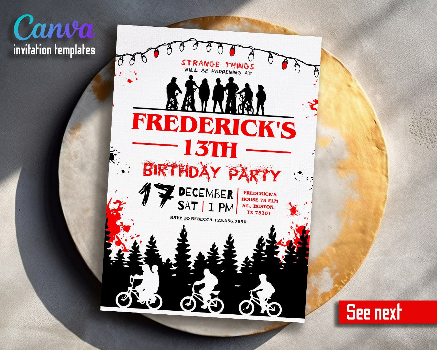 Stranger Things customizable invitation template | Share or Print |  | CE751