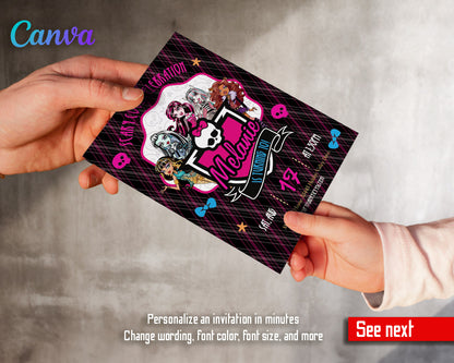 Monster High  customizable invitation template | Share or Print | girl | LU861