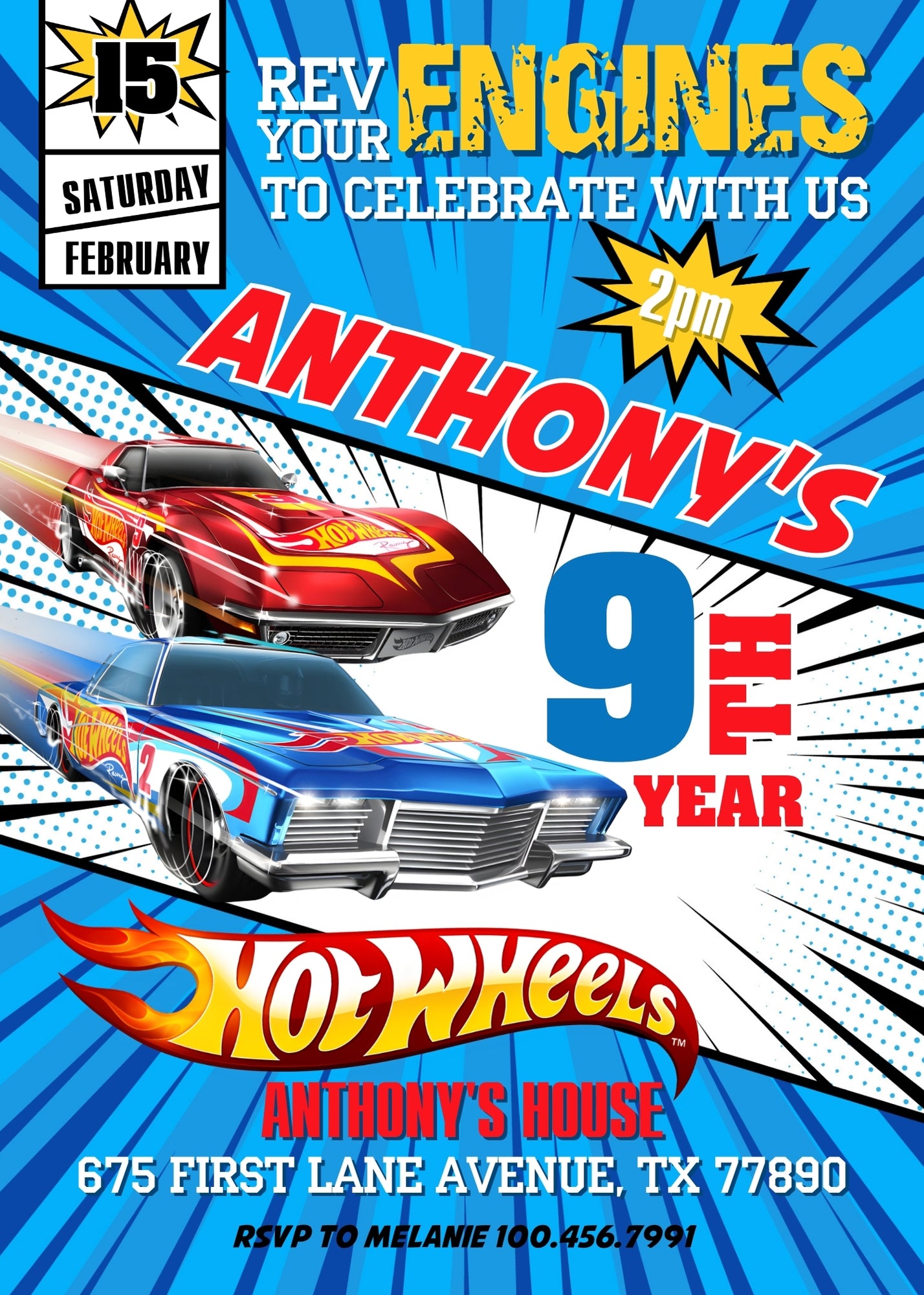 Hot Wheels Racing  customizable invitation template | Share or Print | boy | XC996