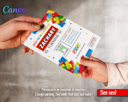 Lego customizable invitation template | Share or Print |  | PV651