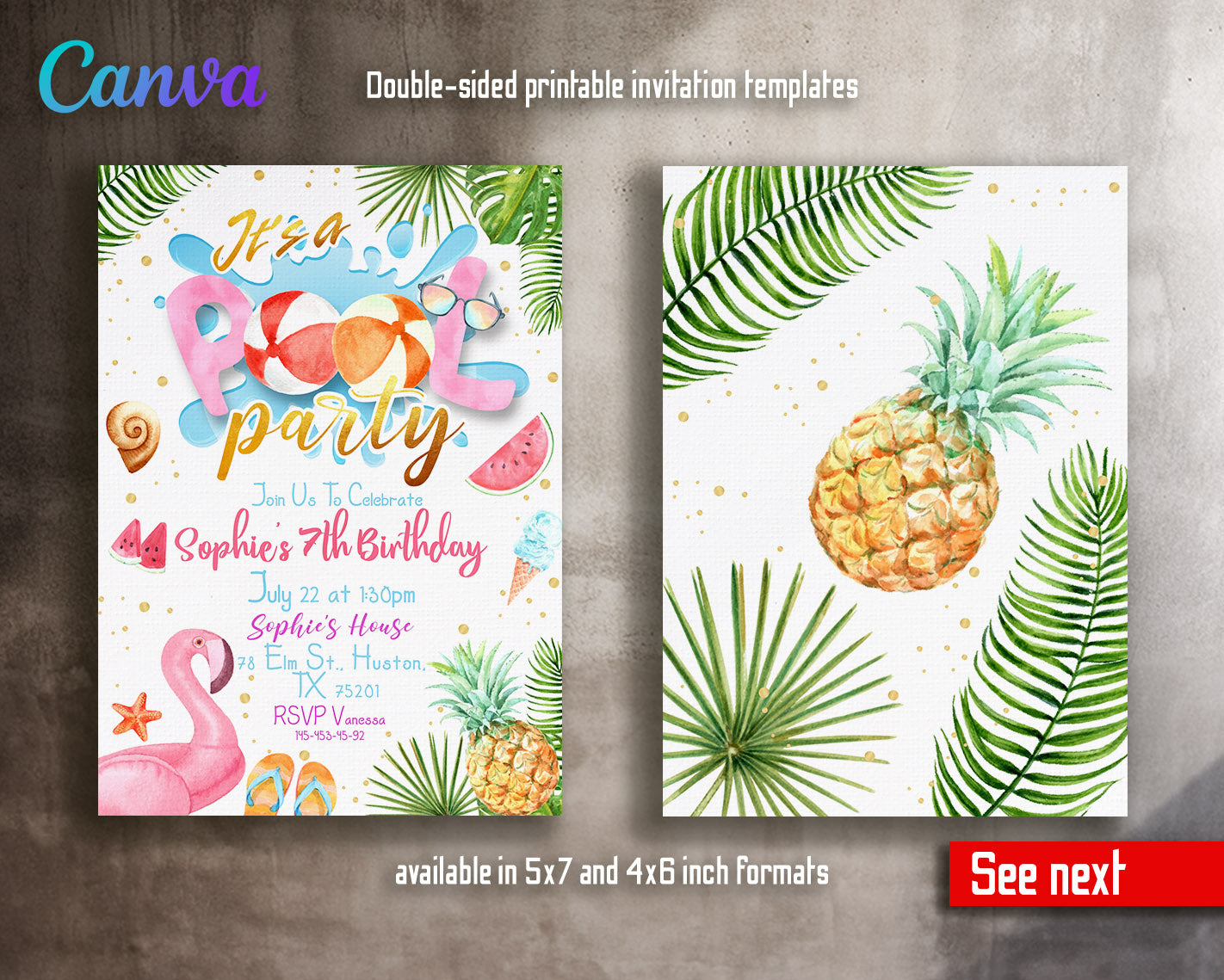 Pool Party customizable invitation template | Share or Print |  | IG319