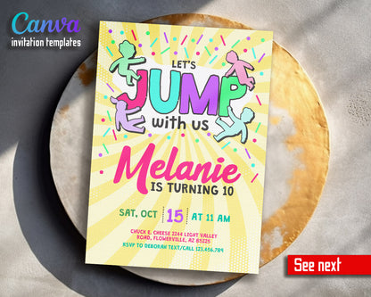 Trampoline Jump Party  customizable invitation template | Share or Print |  | BF814