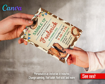 Cowboy Rodeo customizable invitation template | Share or Print | boy | AG110