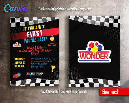 Nascar Ricky Bobby  customizable invitation template | Share or Print | boy | WE322