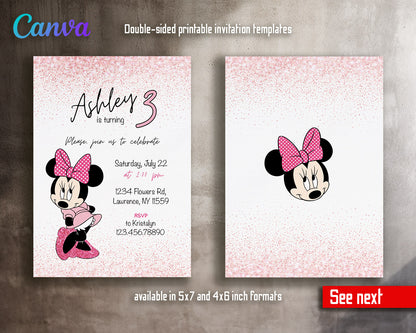 Minnie Mouse Disney Mickey customizable invitation template | Share or Print | girl | PF647