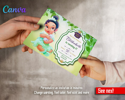 Tiana Frog Princess  customizable invitation template | Share or Print | girl | FD772