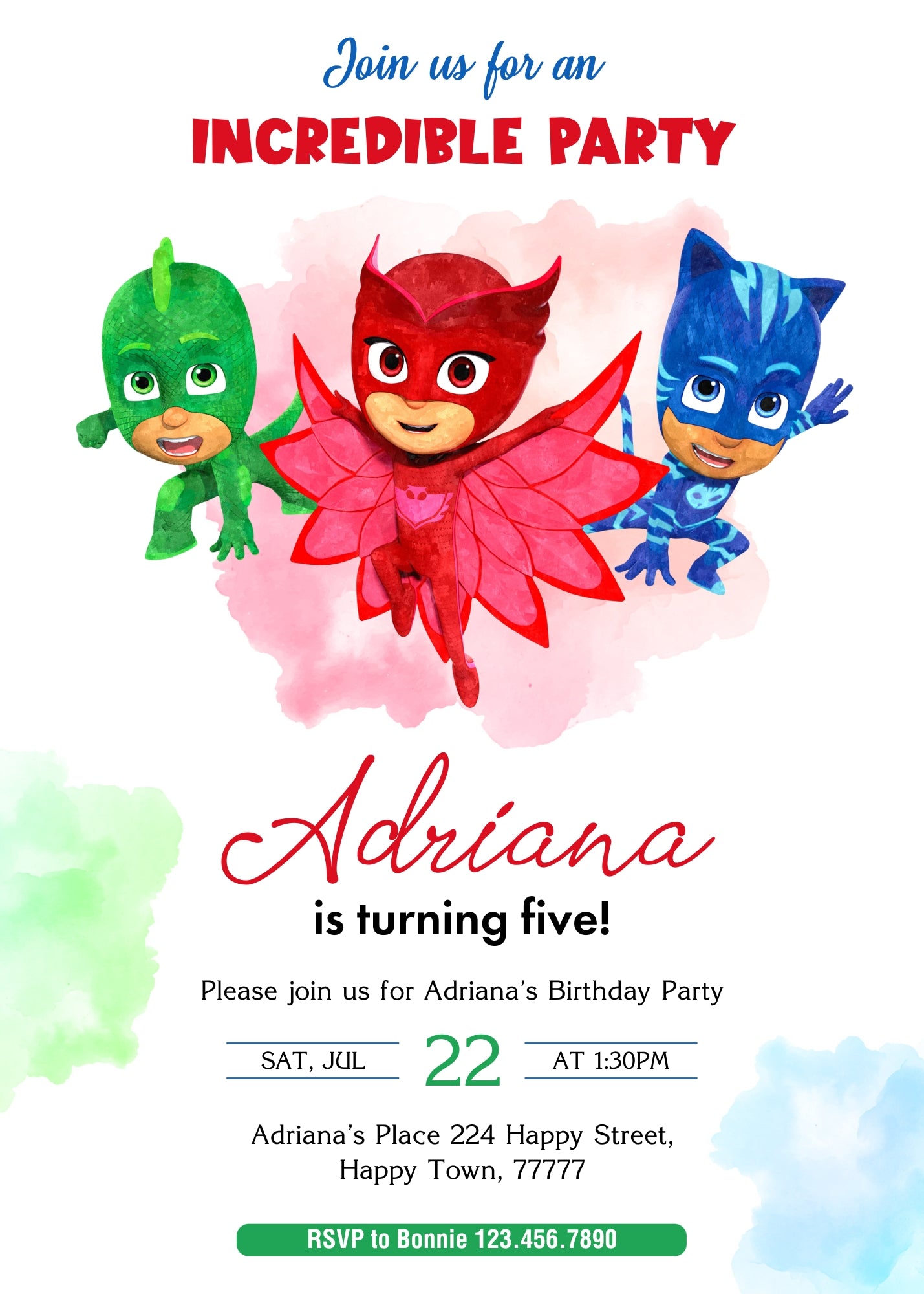 PJ Masks customizable invitation template | Share or Print | | WM242