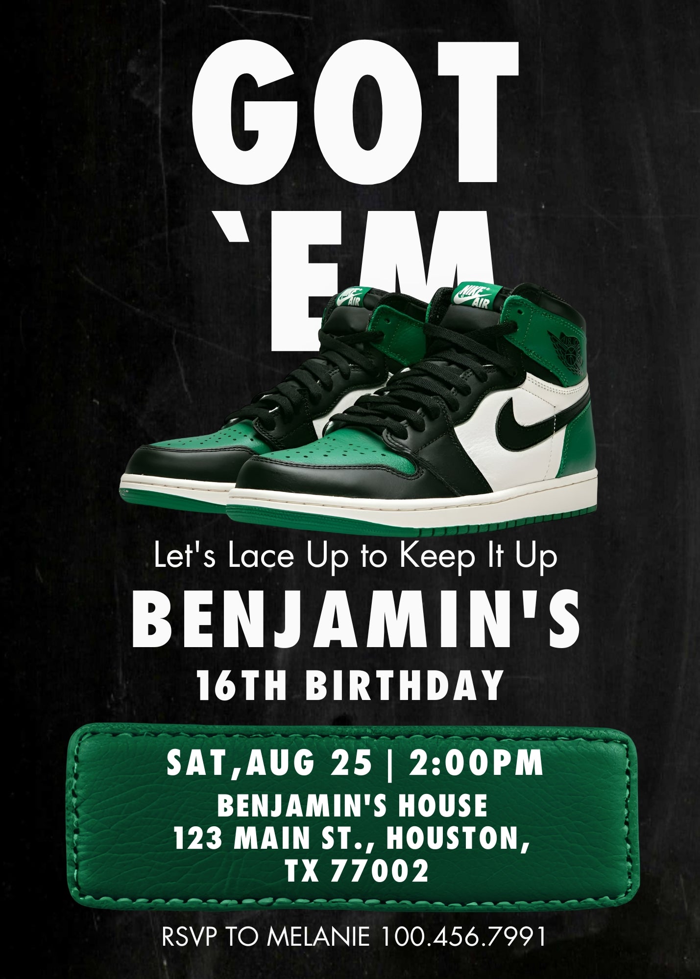 Sneaker Ball Air Jordan Nike customizable invitation template | Share or Print |  | SO459