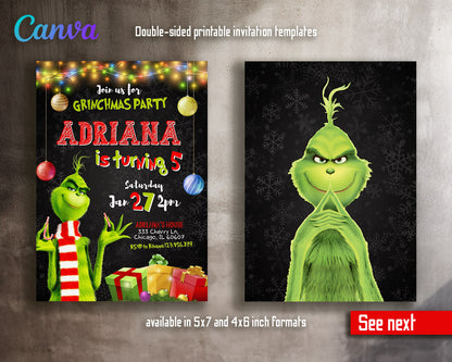 The Grinch  Merry Grinchmas customizable invitation template | Share or Print |  | EH381