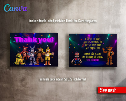 Five Nights at Freddy's customizable invitation template | Share or Print |  | FN338