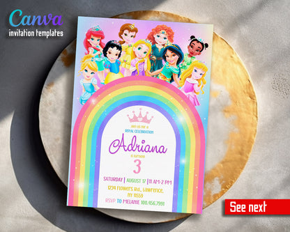 Disney Princess  customizable invitation template | Share or Print | girl | RH009