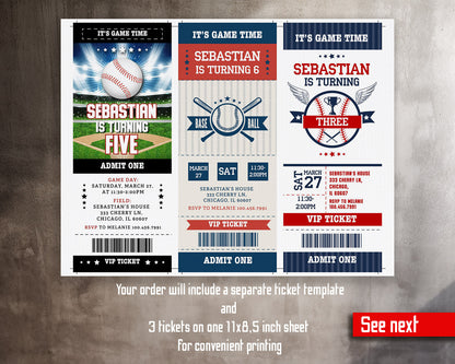 Baseball MLB Sport customizable invitation template | Share or Print | boy | VD312